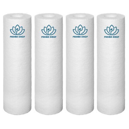 10 Inch PP Spun Filter Cartridge | 5 Micron High-Density Sediment Prefilter for RO/UV/UF Water Purifiers | Universal Fit Outer Filter Candle | Pack of 4