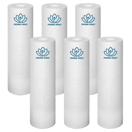 10 Inch PP Spun Filter Cartridge | 5 Micron High-Density Sediment Prefilter for RO/UV/UF Water Purifiers | Universal Fit Outer Filter Candle | Pack of 6