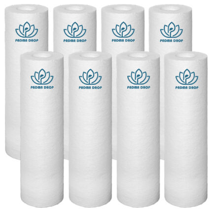 10 Inch PP Spun Filter Cartridge | 5 Micron High-Density Sediment Prefilter for RO/UV/UF Water Purifiers | Universal Fit Outer Filter Candle | Pack of 8